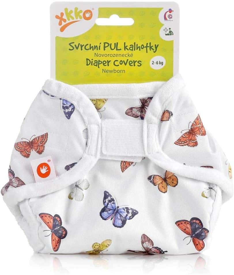 XKKO Überhosen Newborn (2-4 kg) für Stoffwindeln aus PUL Stoff Schmetterlinge