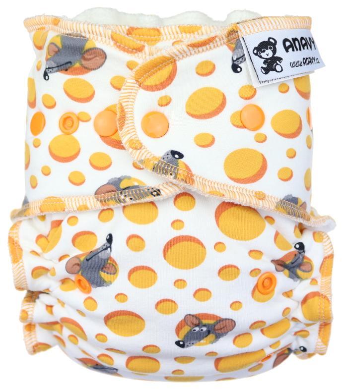 Anavy Höschenwindel Newborn Nachtwindel 2-6 kg Druckknöpfe Stoffwindeln Käse