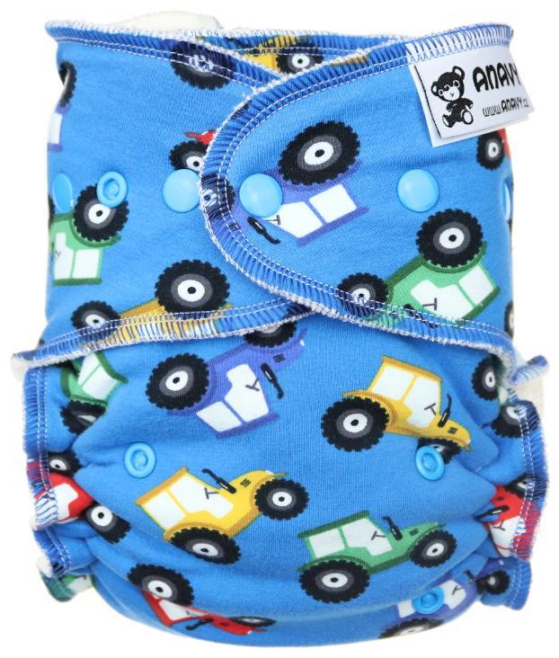 Anavy Höschenwindel Newborn Nachtwindel 2-6 kg Druckknöpfe Stoffwindeln Traktor