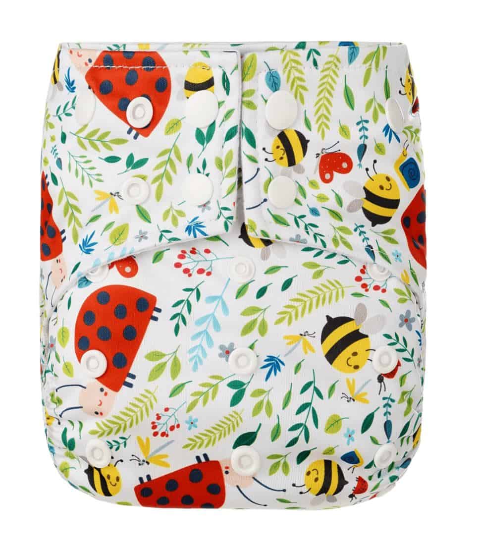HappyBear Pocketwindel 4-17 kg Stoffwindel mit herausnehmbarer Einlage Marienkäfer