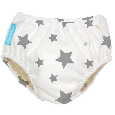 Charlie Banana Schwimmwindel 2-in-1 und Windelfrei Trainingshose Medium 6,5 - 9 kg Graue Sterne