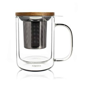 Ogo Living Glas Becher Doppelwandig 350 ml Mug perfekt für Tee Genuss