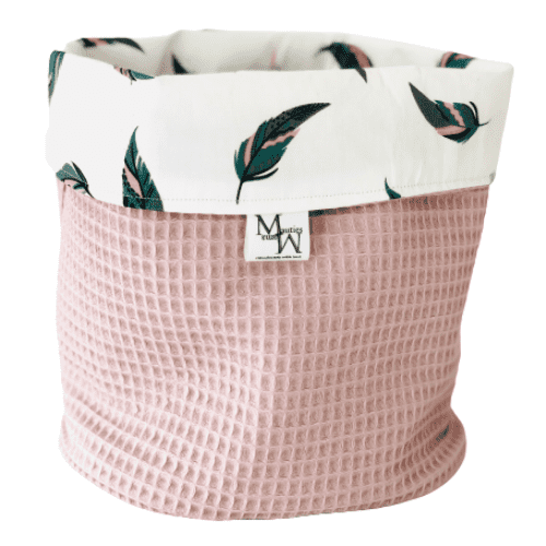 Wiladu Wickelkörbe Körbe Waffelstoff Waffel mintgrün und altrosa viele Motive 20 x 20 cm 2 Stück OEKO-TEX zertifizierter Baumwolle Yuma