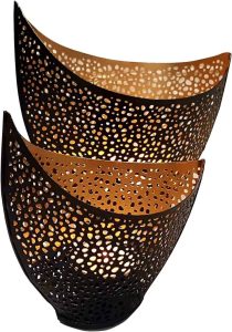 Casa Moro Orientalisches Windlicht Kanja 2er Set aus Metall goldfarben