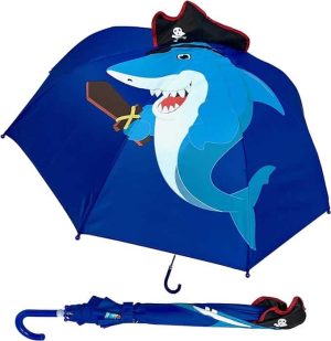 HECKBO 3D Kinder Regenschirm Hai