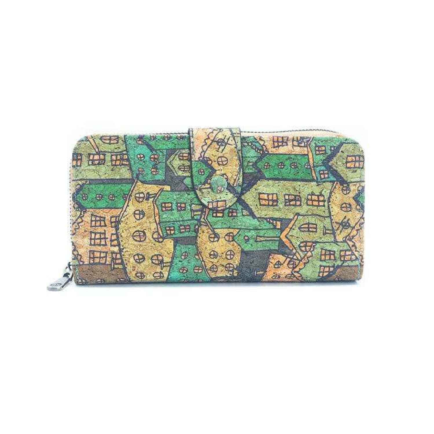 Kork Portemonnaie Summerspirit Groß Geldbörse Geldbeutel Bio und Vegan 19 x 9 x 3 cm viele verschiedene Prints Motiv 6