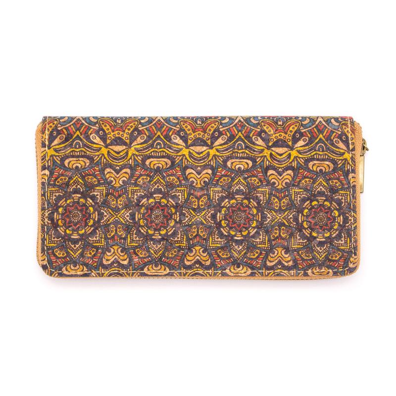 Kork Portemonnaie Lampda 20 x 10 x 2,5 cm vegan und nachhaltig Damen Geldbörse Geldtasche Motiv 7