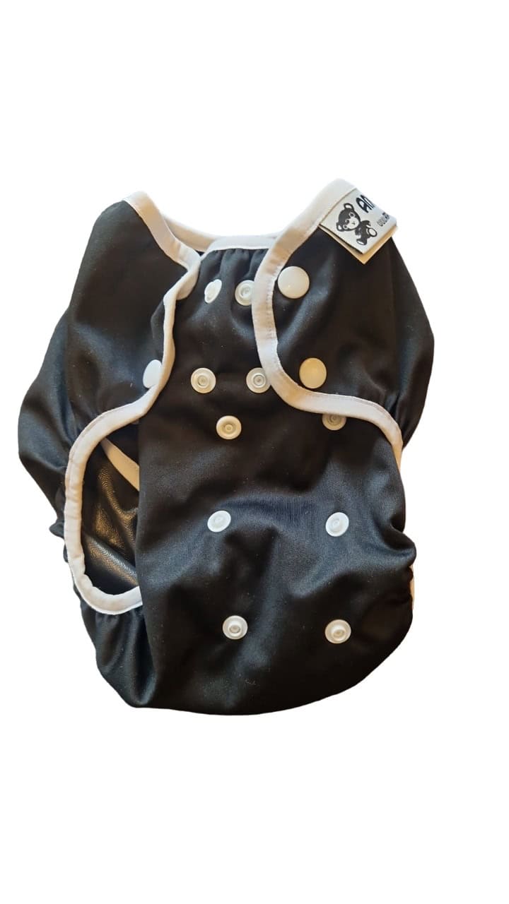 Anavy Überhose PUL einfarbig 4-15 kg Schwarz Druckknöpfe
