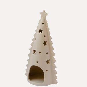 Teelichthalter Tannenbaum Beige hinten