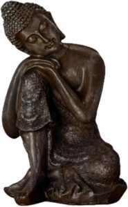 Buddha Statue sitzend Bronze Zen Arome 18cm Deko Figur