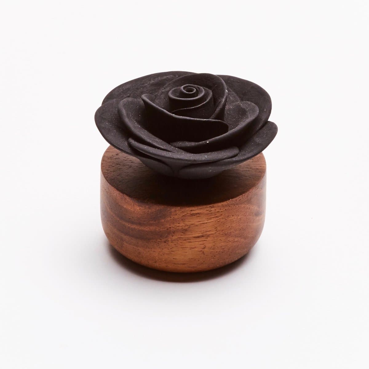 ANOQ Diffusor für ätherische Öle aus Holz und Keramik ca. 10cm natürliche Diffusion tolles Geschenk Schwarze Gardenia