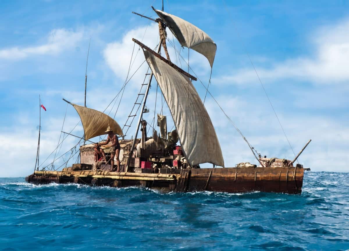 Rekonstruktion des Kon-Tiki Floßes aus Balsaholz von Thor Heyerdahl